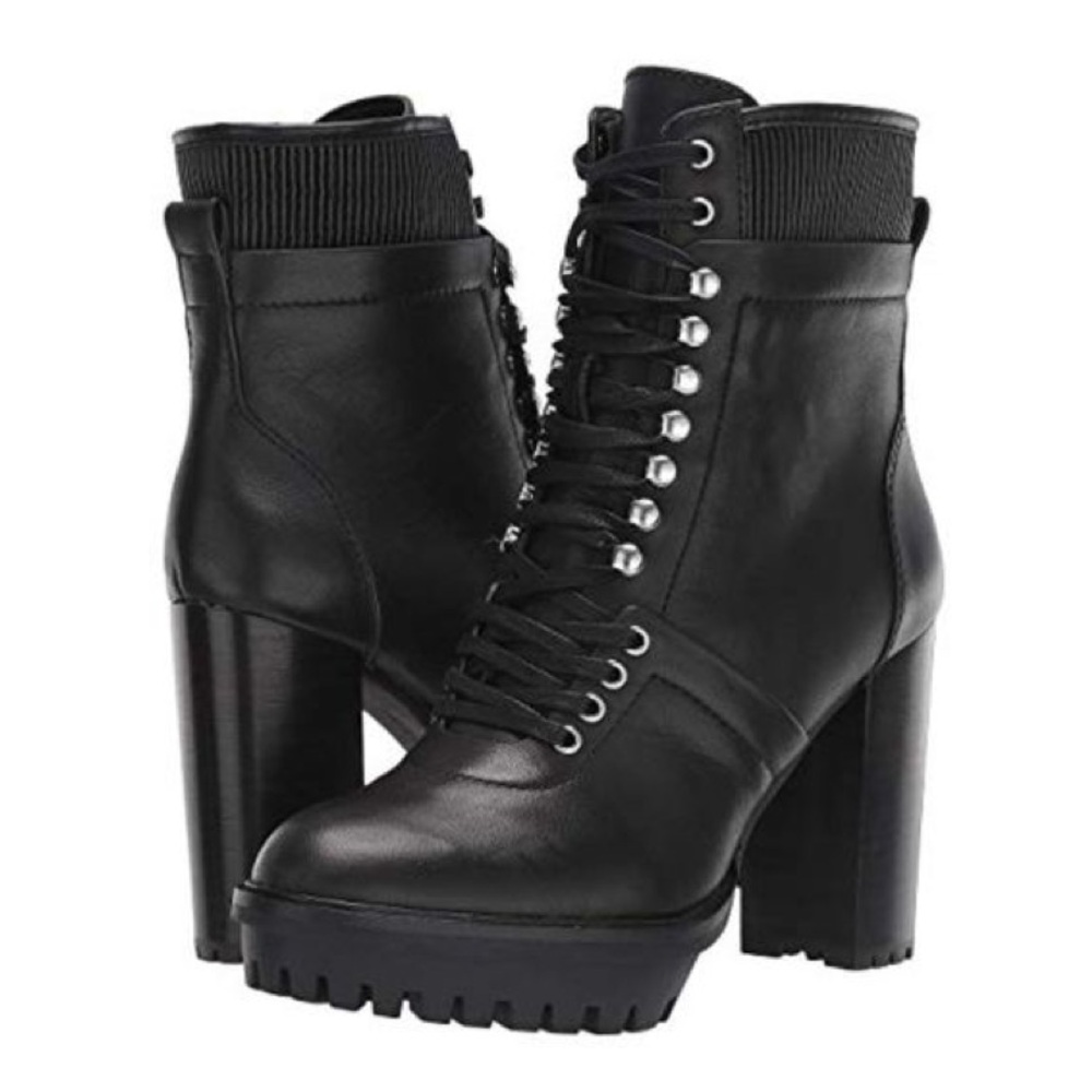 Vince Camuto Ermania Leather Platform Hiker Block Heel Boot